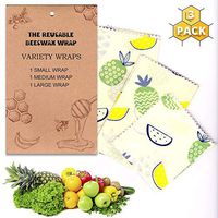 Beeswax Food Wrap (Green Pineapple) 3 Pack. Organic, washable, reusable, eco friendly, natural, environmentally safe alternative to plastics like saran wrap