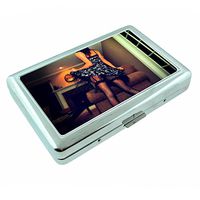 Sexy Short Skirt Dancing Metal Silver Cigarette Case Holder Wallet RFID-blocking