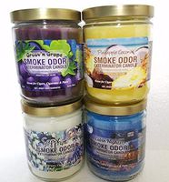 Smoke Odor Exterminator 13oz Jar Candles Variety Pack of (4) Includes Groov’n Grape, Cabin Night, Sapphire & Pineapple Coconut.