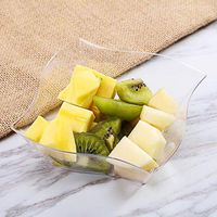 Efavormart 12-Pack Clear Wave Design 16 oz. Disposable Plastic Dessert Bowls Tableware for Wedding Banquet Event Party Decoration