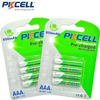AAA Ni-MH 850mAh 1.2V Low Self-Discharge Rechargeable Battery PKCELL 8Pcs