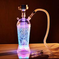 BuBu-Fu Portable Acrylic Hookah Kit Set with LED Light, Hose Hookah Complete Set LED Shisha Hookah Set Small Hookah Shisha Hookah Complete Set,Apurple
