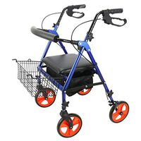 ZXGFA Walker for Elderly with Padded Seat, Folding Rollator Walker with 4 Wheels, Adjustable Height Aluminium Walking Mobility Aid for Elderly
