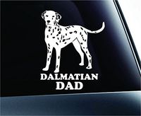 Dalmation Dad Dog Symbol Decal Paw Print Dog Puppy Pet Family Breed Love Car Truck Sticker Window (White), Decal Sticker Vinyl Car Home Truck Window Laptop
