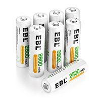 EBL Pack of 8 AA Batteries 2800mAh High Capacity Precharged Ni-MH AA Rechargeable Batteries