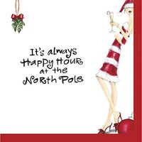 Cypress Home North Pole Happy Hour Divas Paper Cocktail Napkins, 20-pack