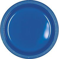 Round Plastic Plates | 20ct (9 inch, Bright Royal Blue)