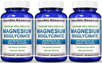 Magnesium Glycinate Plus BioPerine - 180 Vegan Non-GMO Capsules - 100% Pure Chelated TRACCS High Absorption Bisglycinate (3 Pack)