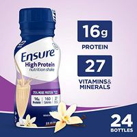 Ensure High Protein Nutrition Shake with 16g of high-quality protein, Meal Replacement Shakes, Low Fat, Vanilla, 8 fl oz, 24 Count