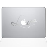 The Decal Guru 1780-MAC-15X-S Love's Signature Decal Vinyl Sticker, Silver, 15" MacBook Pro (2016 & Newer)