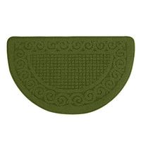 super1798 Solid Color Semicircle Shape Bedroom Anti-Slip Water Absorption Doormat Floor Carpet Rug Cushion Green