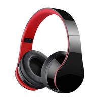 Sports Headset，Turkenny Bluetooth Foldable Hi-Fi Stereo Wireless Noise Cancelling Bluetooth Headphones w/Built-in Mic and Wired Mode for PC/Cell Phone/TV (Red)