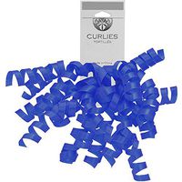 JAM PAPER Grosgrain Curly Gift Bows - Royal - 120/Pack