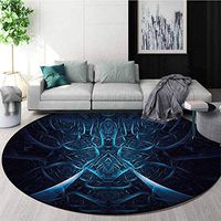 RUGSMAT Fractal Modern Vintage Rugs,Abstract Spooky Effect Non-Skid Bath Mat Living Room/Bedroom Carpet Round-47