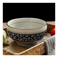 Home big wrist Ceramic Bowl/Salad Bowl/Rice Bowl/Couple Bowl/Underglaze Bowl/Tableware Authentic Japanese Traditional Tea Ceremony Matcha Bowl Chawan Texture Glaze Floral Design Handmade in Japan Deco