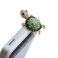 Mosichi Lovely Turtle Rhinestone Anti Dust Plug Earphone 3.5mm Ear Jack for iPhone Samsung Galaxy (Green)
