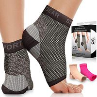 Physix Gear Plantar Fasciitis Socks with Arch Support for Men & Women - Best 24/7 Compression Foot Sleeve for Heel Spurs, Ankle, PF & Swelling - Holds Shape & Better Than a Night Splint - Black LXL