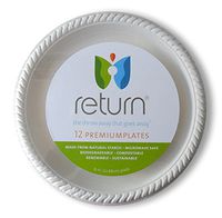 RETURN Yumi Compostable Natural Starch Plate, 9", White