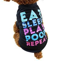XGUMAOI Summer Dog Clothing Polyester Letter T-Shirt Puppy Costume for Small Dog (S, Black)