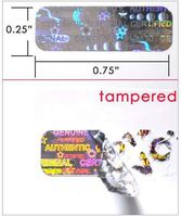 2,000 Silver Hologram TamperMax Tamper Evident Security Label Holographic Seal Sticker, Rectangle 0.75" x 0.25" (19mm x 6mm).