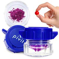 Pivit Pill Crusher Grinder with Built-In Medication Organizer Case | Pulverizer Easily Crushes Even The Largest Medicine Tablets Into Fine Powder For Swallowing | Arthritis Pain Free Ortho Grip Handle