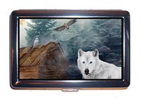 Cigarettes Case Wolf Owl Forest Hut Fog Moon Night Raptor (Cigarettes box)