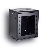 KENUCO [Fully Assembled] Deluxe IT Wall Mount Cabinet | Server Rack | Data Network Enclosure 19-Inch Server Network Rack with Locking Tempered Glass Door (Black 12U)