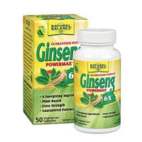 Natural Balance 2000 mg Ginseng Powermax 6x Herbal Supplement, 50 Count