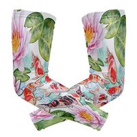 WXLIFE Japanese Koi Fish Sakura Flower Sun Uv Protection Sport Arm Sleeves for Men Women Kids Running Basketball Cycling Arm Warmer Sleeves 1 Pair