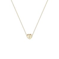 Tiny Gold Initial Heart Necklace-14K Gold Filled Handmade Dainty Personalized Letter Heart Choker Necklace Gift for Women Kids Child Necklace Jewelry (Z)
