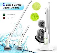 GOOD PAPA Electric Spin Scrubber, Rechargeable Battery Bathroom Scrubber,Power Scrubber Removable Handle,with 5 Replaceable Brush Heads, Power Scrubber for Tub, Tile, Bathtub