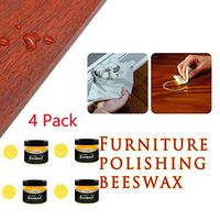 Wood Seasoning Beewax by HSada - 4 PCS Home Cleaning Multipurpose Natural Beeswax Polished Waterproof and Wear-Resistant Beeswax for Wooden Furniture - with 4 Sponge