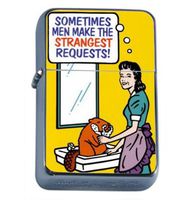 Woman Shaving Beaver Funny Windproof Refillable Flip Top Oil Lighter with Tin Gift Box D-496