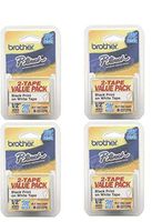 Brother Printer P-Touch M2312PK M Series Tape Cartridges for P-Touch Labelers, 1/2w, Black on White, 2/Pack (BRTM2312PK) (4, design 1)