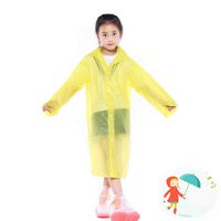 Kids Raincoat Rain Poncho, Children Portable Reusable Emergency Rain for 6-12 Years Old for Camping Hiking Traveling Backpacking (Yellow)