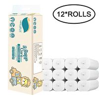 willstar Toilet Paper 100% Native Wood Pulp Soft Biodegradable Bath Tissue Paper 4 Ply Paper Towels Rolls Super Soft White Toilet Paper for Household Use (White 4 Ply 12 Rolls)