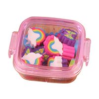 SANGAITIANFU Rainbow Color Cartoon Butterfly Frog Box Series Creative Cartoon Eraser Stationery (Random Color)
