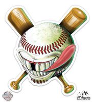 GT Graphics Crazy Baseball - 3" Vinyl Sticker - for Car Laptop I-Pad Phone Helmet Hard Hat - Waterproof Decal