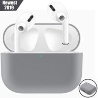 FnKer Case Compatible with Airpods Pro Case Premium Silicone Airpod Pro Case Protective Cover for Airpods 3 (Front LED Visible) (Won't Affect Wireless Charging) - Light Grey