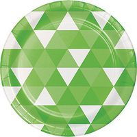 Creative Converting 319968 96 Count Dessert/Small Paper Plates, Fractal Fresh Lime
