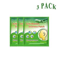 Queenie® Medical Plaster Car Motion Sickness Patch, Natural Herb Ingredient Anti-Nausea & Relief Vomiting Chinese Medical plaster for Car/Sea/Air Travel Sickness, 6 Pcs