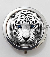 BlackKey Animal White Tiger 3-Compartment Decorative Pocket Gift Box Case Organizer for Pill, Color 1 -1867
