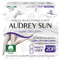 AUDREY SUN - Natural Cotton Pads for Women - Ultra Slim - 100% Chemical Free Cotton Pads for Women - Natural Panty Liners -Panty Liner - 20 Count Total (Packaging May Vary)
