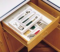 Rev-A-Shelf RT 14-3H Rt 14 Shallow Tray with Half Top Rolling Tray - Polymer-Glossy White