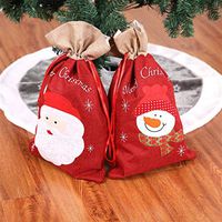 topathleticstore Christmas Drawstring Gift Bags 2 Pack, 21.6x12.5in Snowman Santa Sack Backpack Christmas Candy Bags