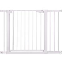 Cumbor 43.3" Auto Close Safety Baby Gate, Extra Tall and Wide Child Gate, Easy Walk Thru Durability Dog Gate for The House, Stairs, Doorways. Includes 4 Wall Cups, 2.75-Inch and 8.25-Inch Extension