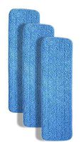 3-pack 18" Microfiber Dry/Wet Mop Pads for Commercial Microfiber Mops. Washable Pads