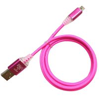 DEESEE(TM)NewVisible LED Flow Light Micro USB Charging Data Sync Cable for Android Phone (hot pink)