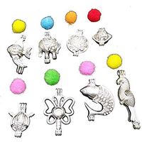 Dandan DIY 8pcs Assorted Styles Hollow Bird Brass Cage Owl Heart LandmineTree Locket Perfume Essential Oil Aromatherapy Diffuser Charms Pendant Craft Diffusion Ball (Assorted Styles 1)