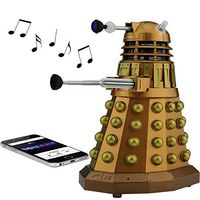 Doctor Who Dalek Merchandise | Fametek Bluetooth Speaker - Plays Music, Lights Up, Sounds Effects | Unique Gifts for Men - Great for Dad Birthday Gifts Anniv. Gadgets Merch Toy Geek Nerd Collectibles